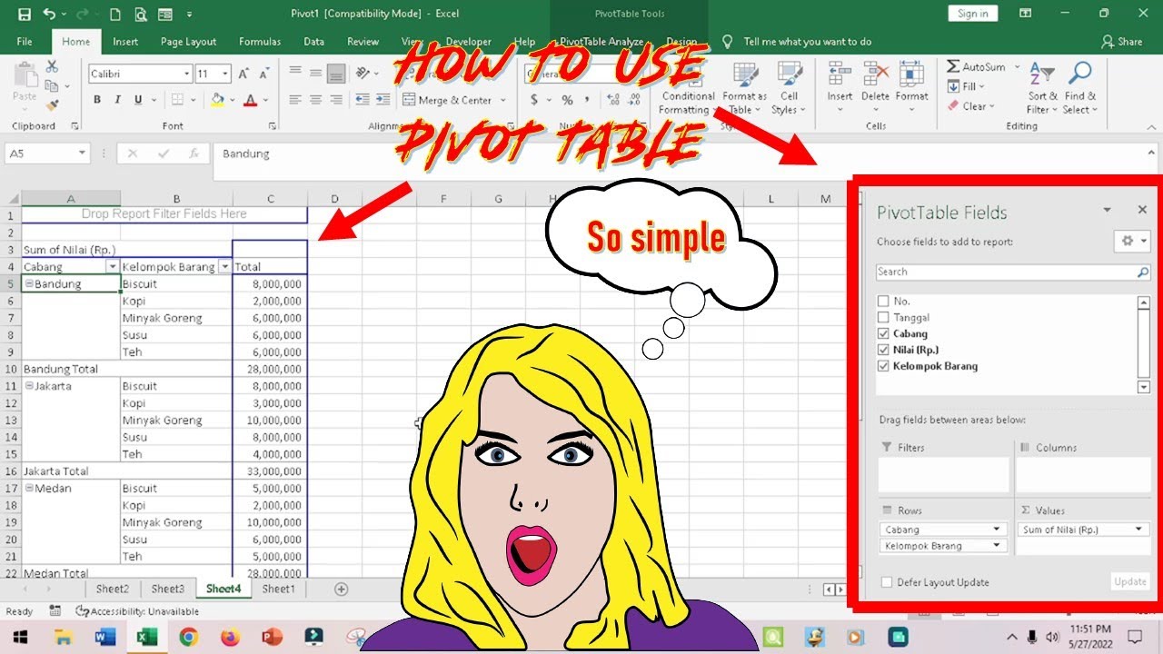 comment utiliser un tableau croisé dynamique dans Excel