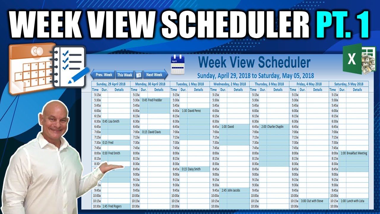 How To Create This AMAZING Week View Schedule In Excel Part 1 2022 